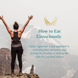 How to eat consciously lady with arms in the air